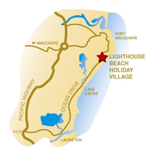 Location map for Lighthouse Beach Holiday Village